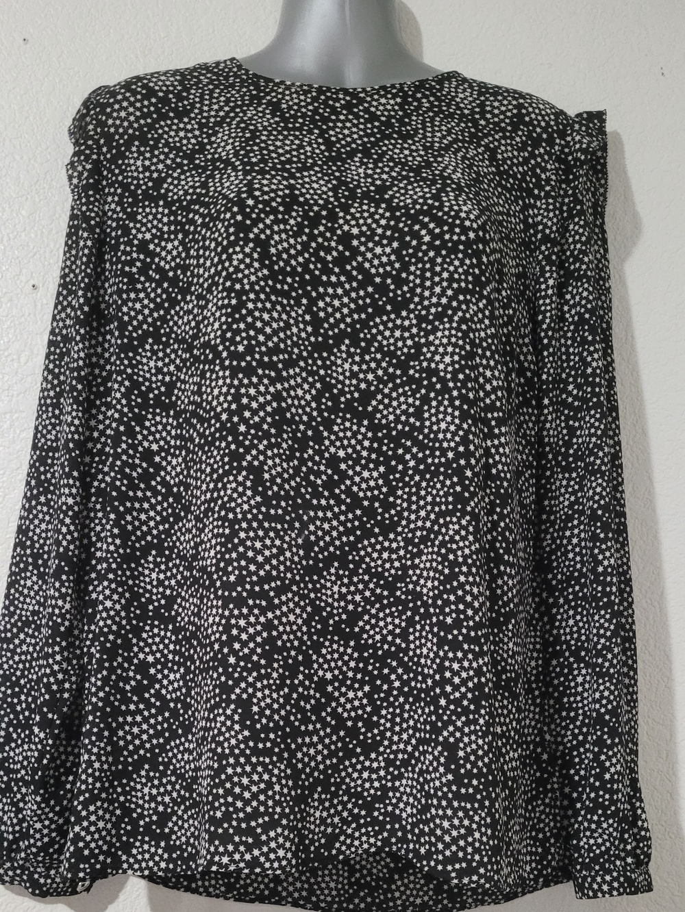 Michael Kors Black and White Star Print Blouse